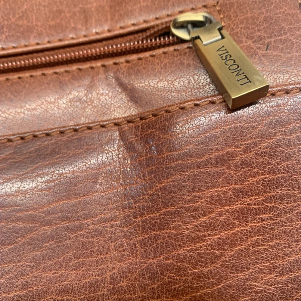 Visconti London Brown Leather Messenger Bag